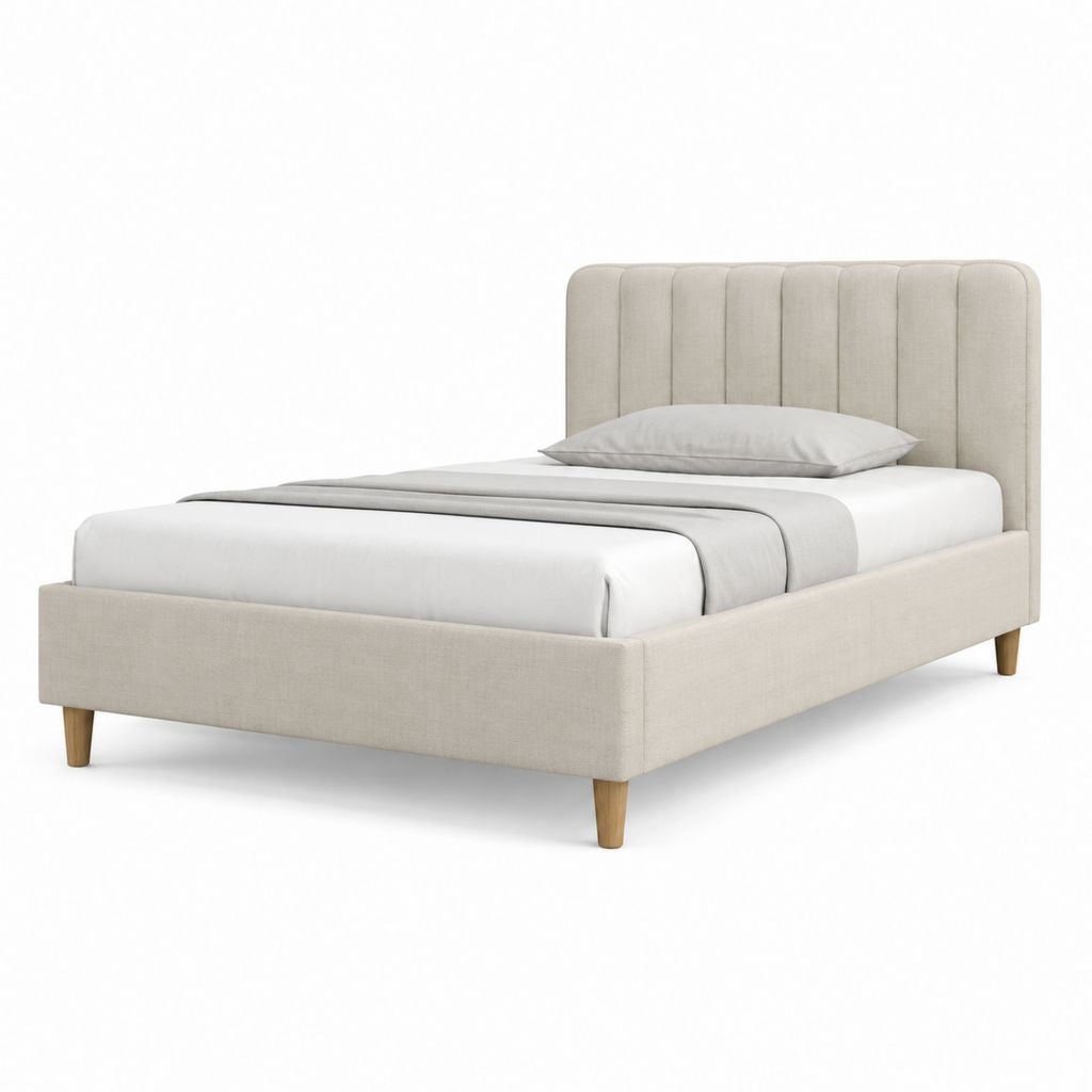 Polsterbett Doppelbett Beige Polyester Rechteckig 160 x 200 cm