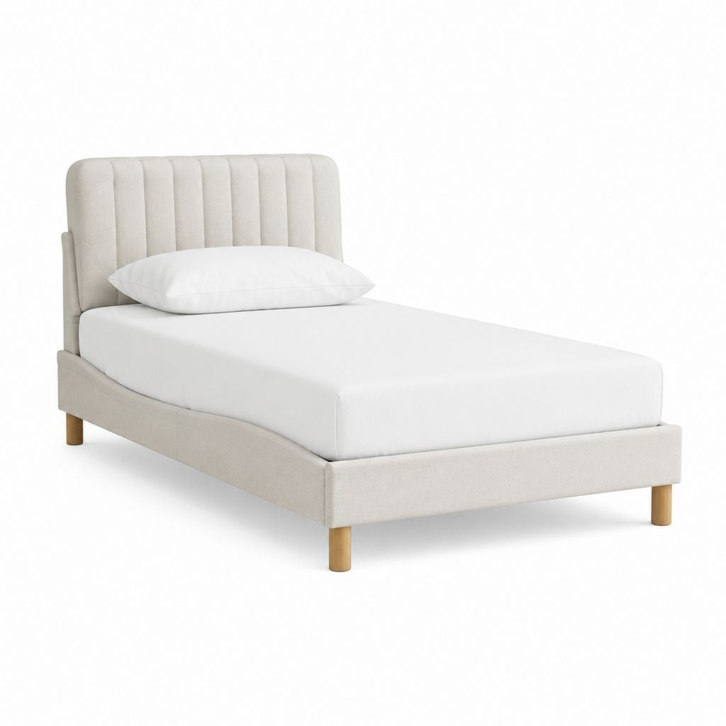 Polsterbett Einzelbett Beige Polyester Rechteckig 90 x 200 cm
