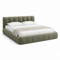 Polsterbett Doppelbett Olivgrün Polyester-Bouclé rechteckig 180 x 200 cm