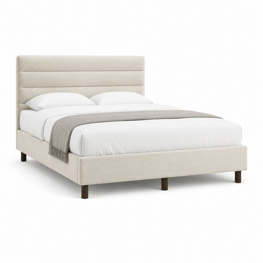 Polsterbett Doppelbett Beige Polyester Rechteckig 160 x 200 cm