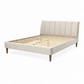 Polsterbett Doppelbett Beige mit Polyesterbezug und Lattenrost 160 x 200 cm