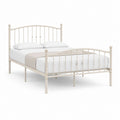 Metallbett Doppelbettgestell Cremeweiß Stahl rechteckig 140 x 200 cm
