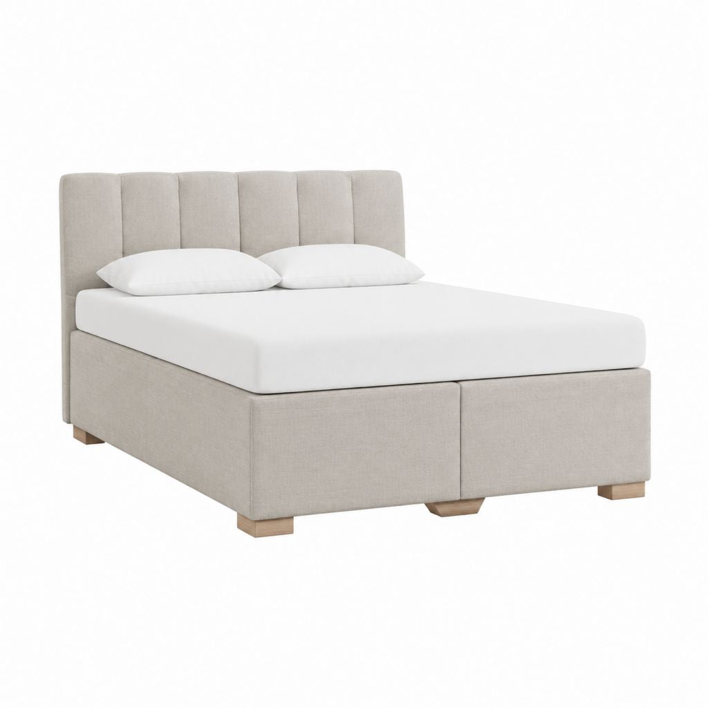 Polsterbett Doppelbett Beige Polyester Rechteckig 180 x 200 cm