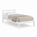 Einzelbett Bettgestell Weiß aus Kiefernholz rechteckig 90 x 200 cm