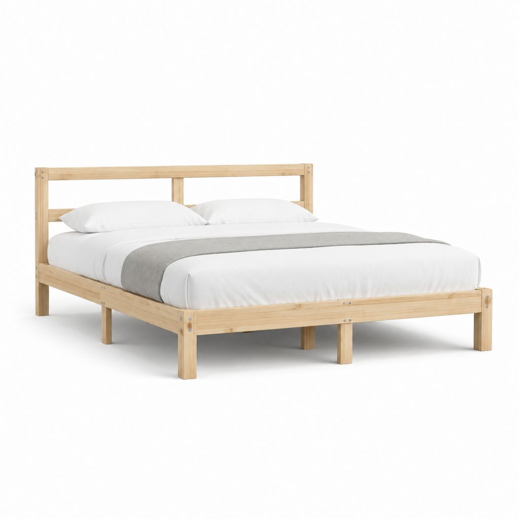 Doppelbett Bettgestell Natur Kiefer massiv rechteckig 160 x 200 cm