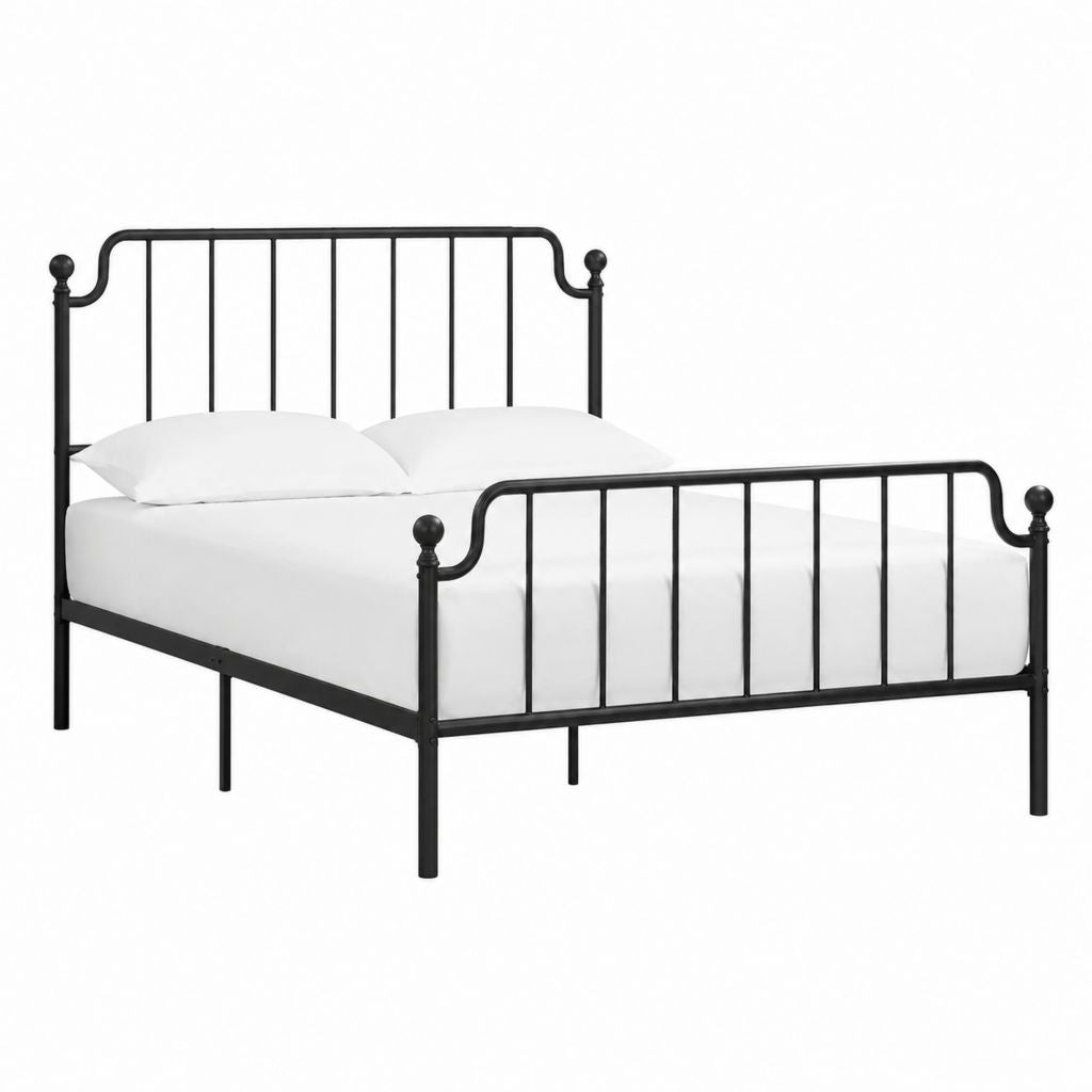 Metallbett Doppelbett Schwarz Stahl rechteckig 140 x 200 cm