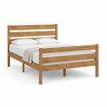 Doppelbettgestell Naturbraun Massivholz rechteckig 160 x 200 cm