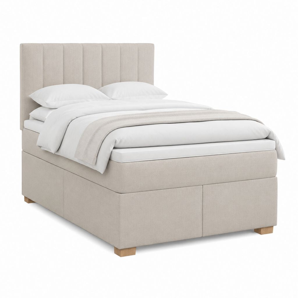 Boxspringbett Beige mit Polyesterbezug rechteckig Liegefläche 160 x 200 cm