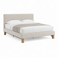 Polsterbett Doppelbett Beige aus Polyester rechteckig Liegefläche 160 x 200 cm Außenmaß 170 x 215 x 105 cm