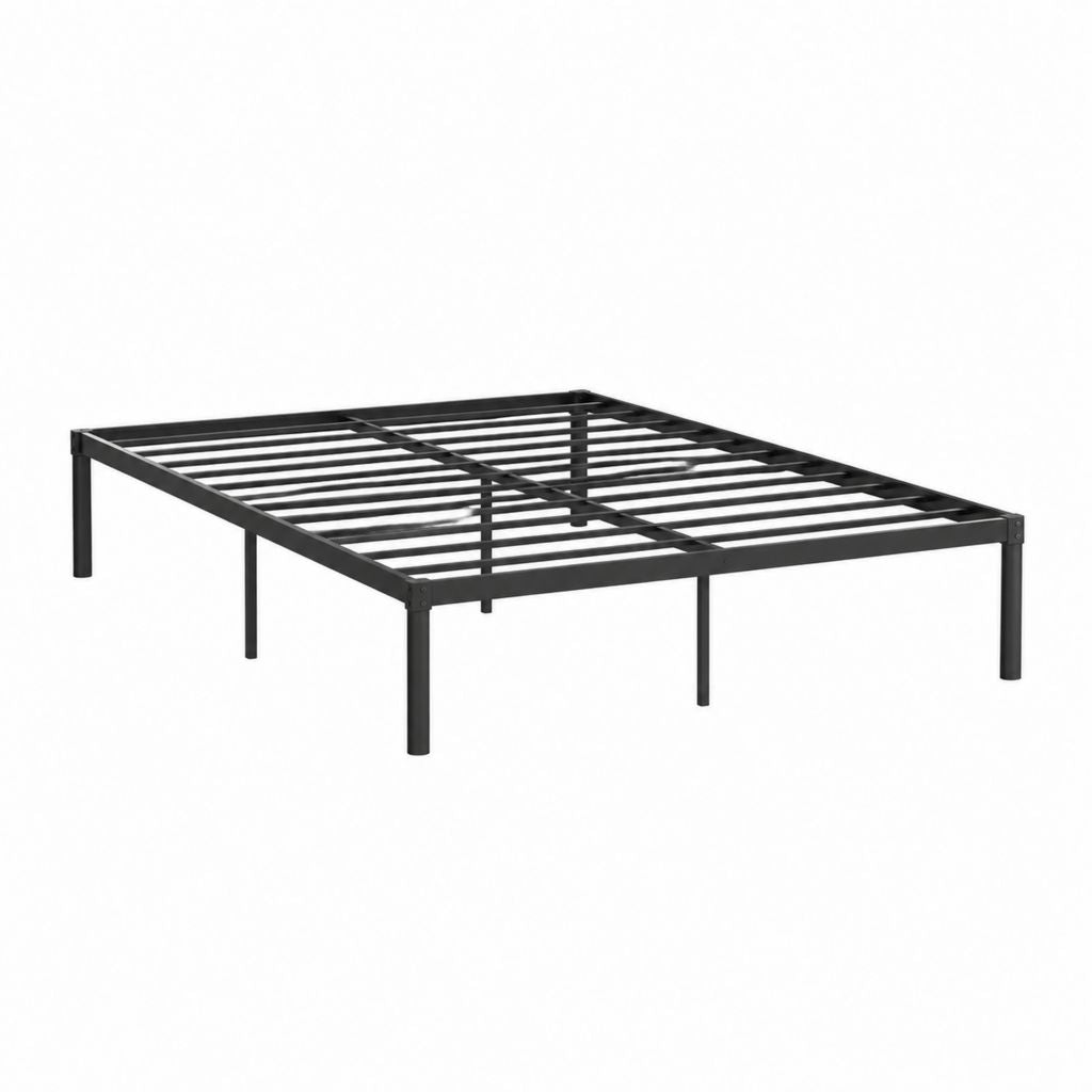 Metallbettgestell Schwarz pulverbeschichteter Stahl rechteckig 140 x 200 cm