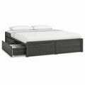 Stauraumbett Doppelbett 160 x 200 cm Dunkelgrau Spanplatte Rechteckig mit 2 Schubladen