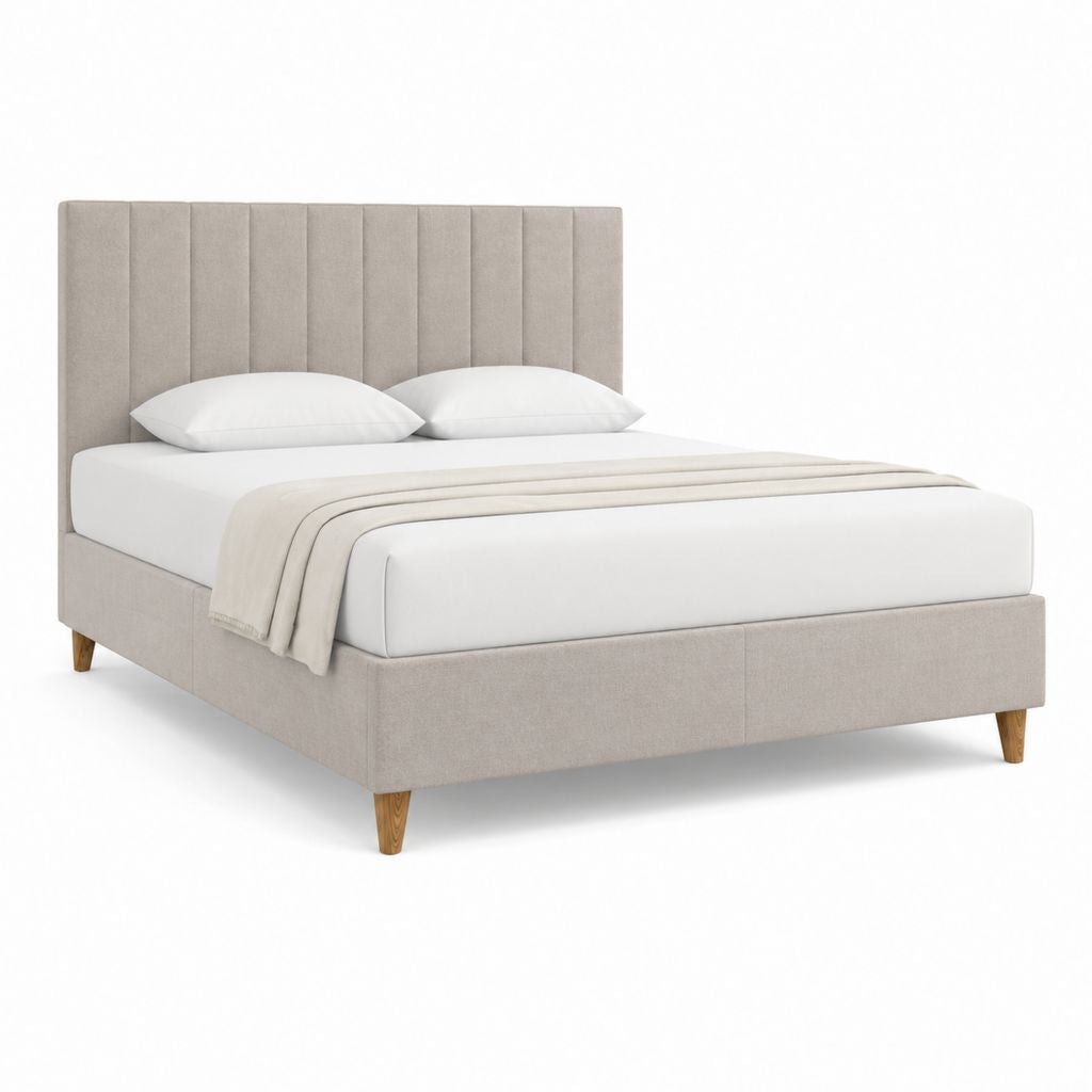 Polsterbett Doppelbett Beige Polyester Rechteckig 160 x 200 cm