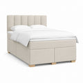 Polsterbettgestell Beige aus Polyester mit gepolstertem Kopfteil für 180 x 200 cm Matratze