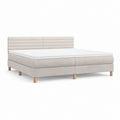 Boxspringbett mit Kopfteil Beige Polyester rechteckig 180 x 200 cm