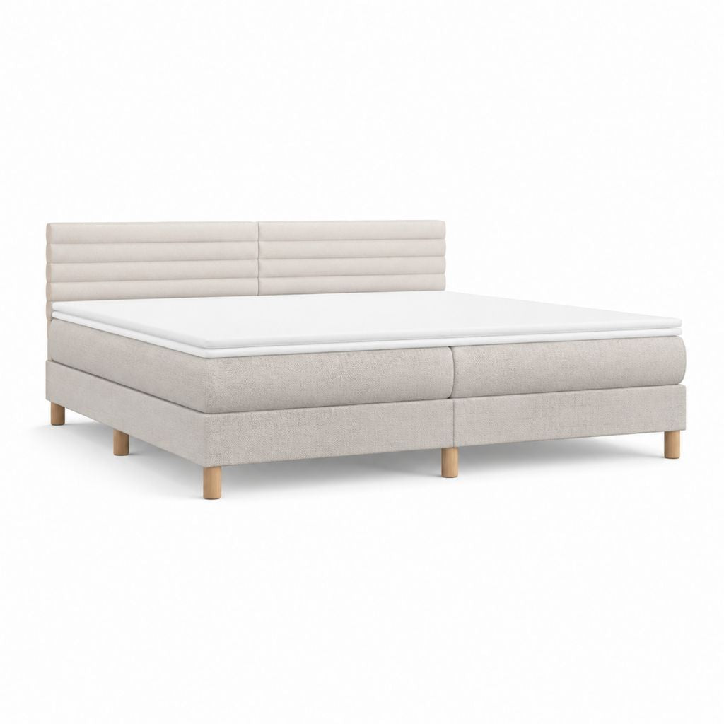 Boxspringbett mit Kopfteil Beige Polyester rechteckig 180 x 200 cm
