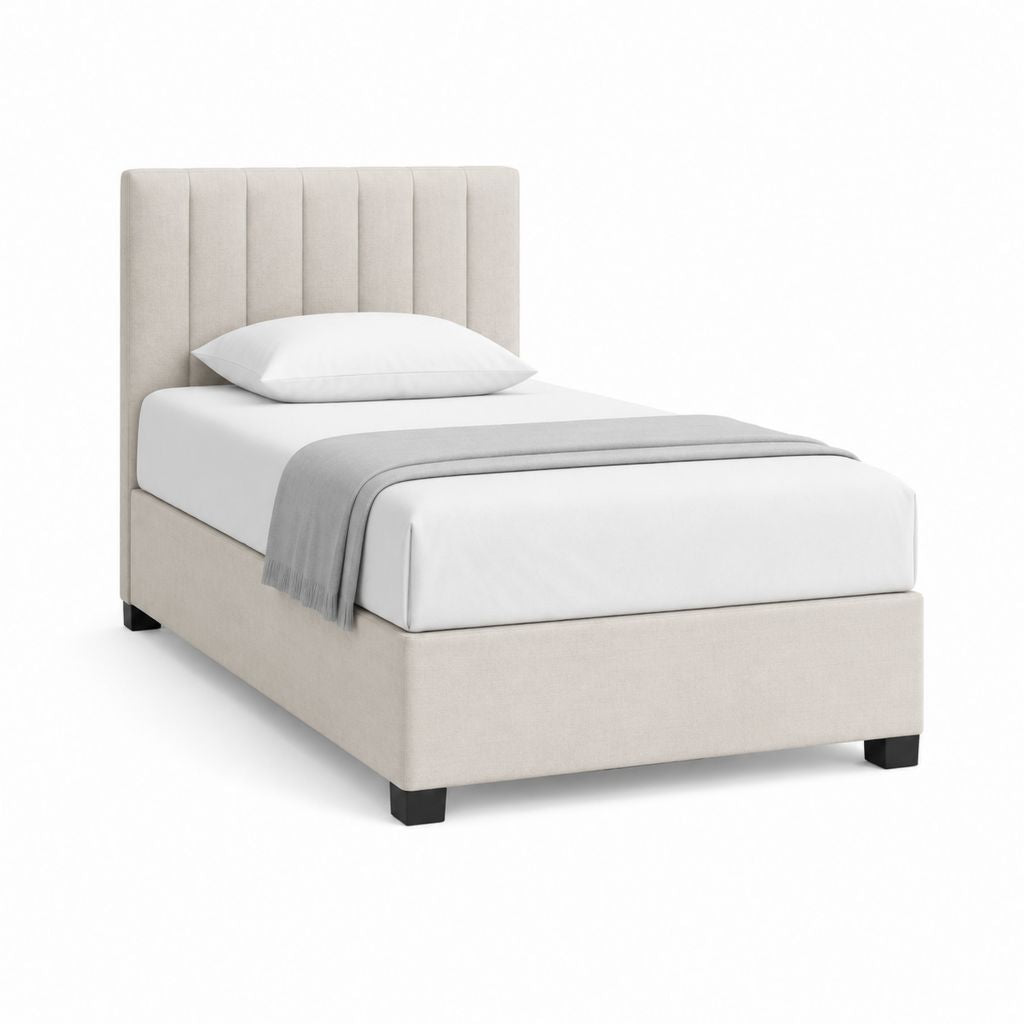 Polsterbett Einzelbett Beige Polyester Rechteckig 90 x 200 cm