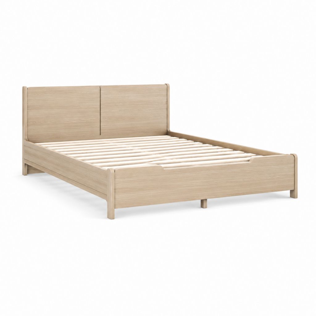 Doppelbett Bettgestell Eiche hell mit Lattenrost rechteckig 160 x 200 cm